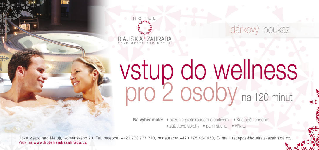 Vstup pro 2 osoby / 120 min. - HOTELOVÉ Wellness centrum