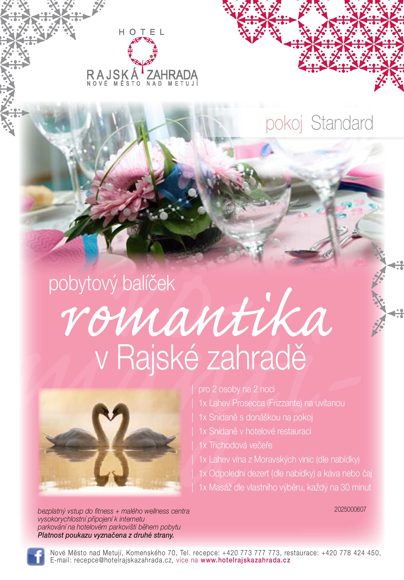 Romantika v Rajské zahradě - pokoj STANDARD ECONOMY
